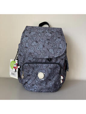 Kipling x Peanuts Snoopy Doggy Denim Print Emb City Pack Small Backpack NWT